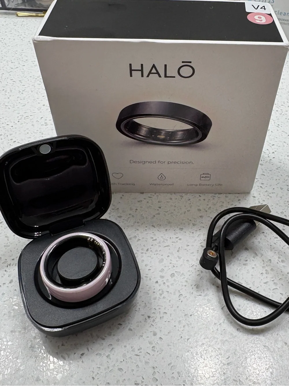 Halo Fitness Ring in Light Pink with Charging Case